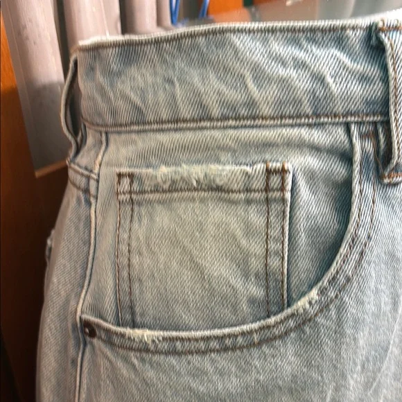 Fashion Nova Blue Straight Leg Jeans with Vintage Distressing - Picture 7 of 16